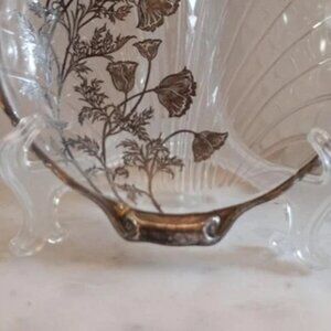 Vintage Silver City Flanders Shell Shaped Candy Dish w/ Sterling Overlay